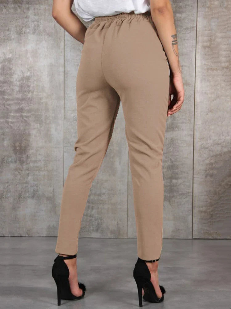 Stilla | Kvinders Chiffon Blyant Mode Designer Kontor Bukser