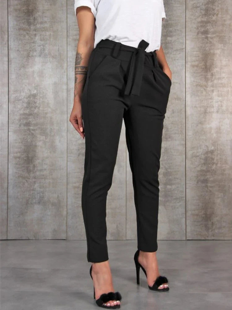 Stilla | Kvinders Chiffon Blyant Mode Designer Kontor Bukser