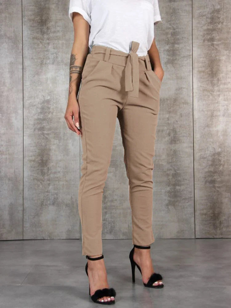Stilla | Kvinders Chiffon Blyant Mode Designer Kontor Bukser