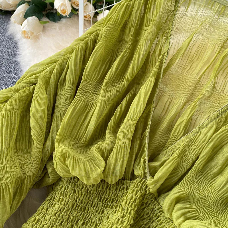 Stilla | Kvinders Chiffon Flæse Mode Designer Blusas Super Lange Ærmer Toppe