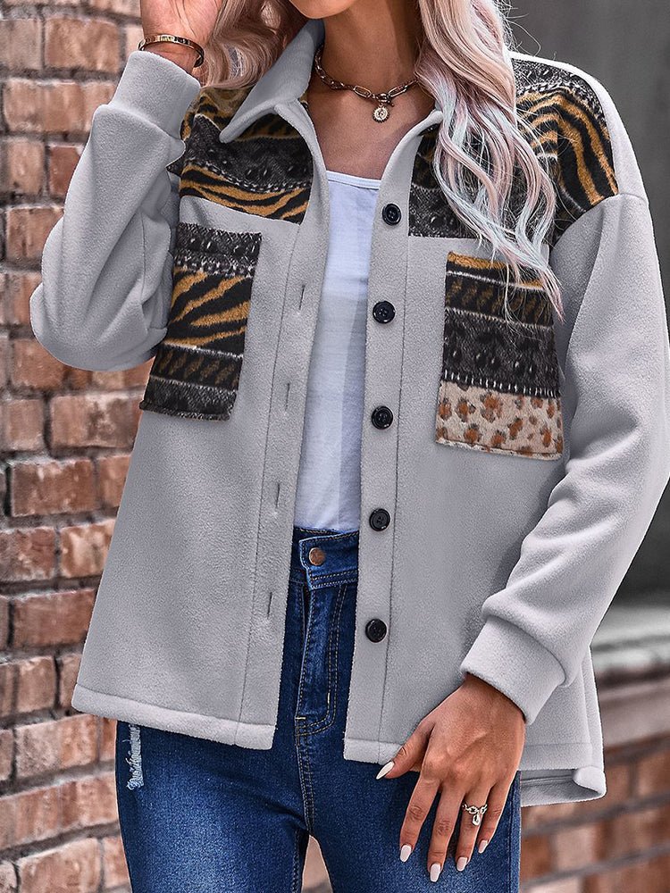 Stilla | Damefrakker Langærmede Mode Patchwork Løse Frakke