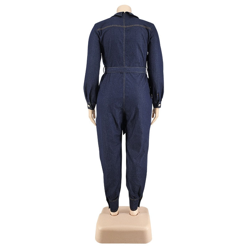 Stilla | Kvinders Denim Jumpsuit 2 5xl Mode Designer Overall Rompers (plus Størrelse)
