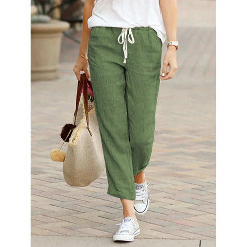 Stilla | Kvinders Draw String Loose Fashion Designer Cotton Pants