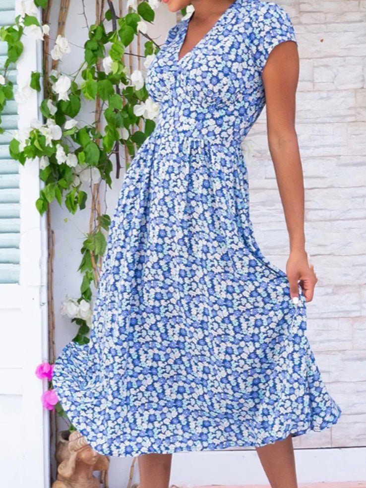 Stilla | Kvinder Kjoler Bohemian Print V-hals Lomme Kjole