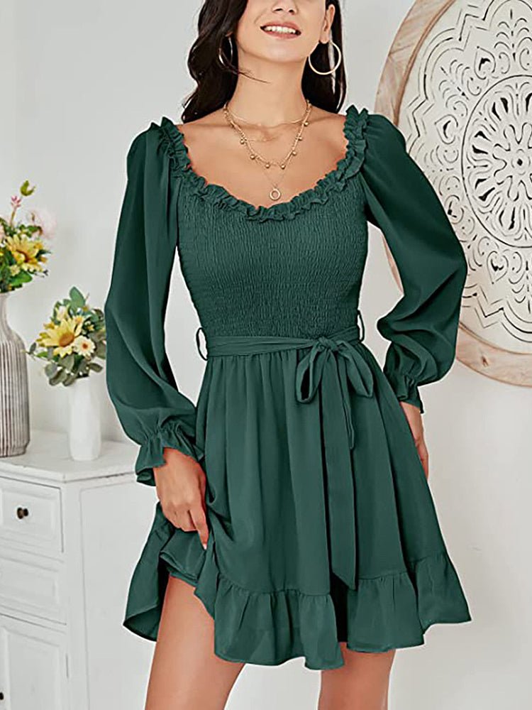 Stilla | Kvinders Kjoler V-hals Chiffon Talje Lukning Mini Kjole