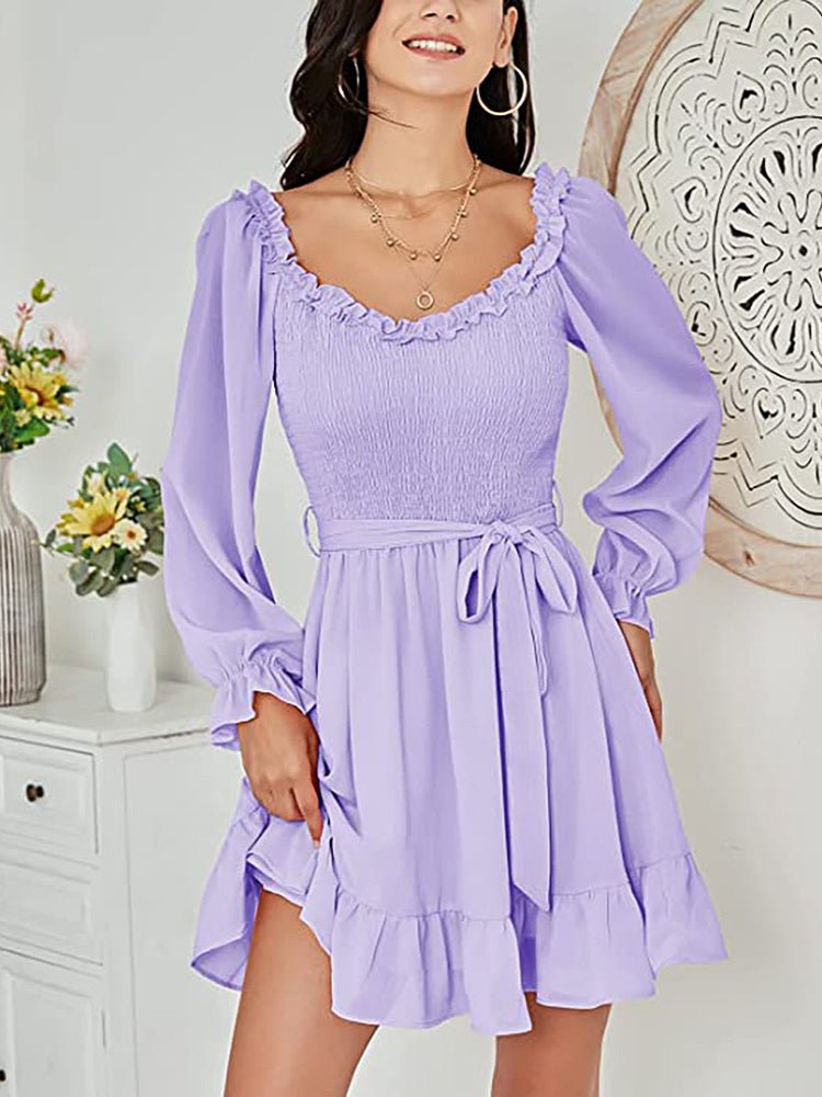 Stilla | Kvinders Kjoler V-hals Chiffon Talje Lukning Mini Kjole