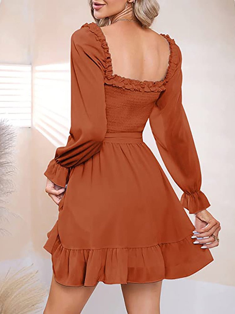 Stilla | Kvinders Kjoler V-hals Chiffon Talje Lukning Mini Kjole
