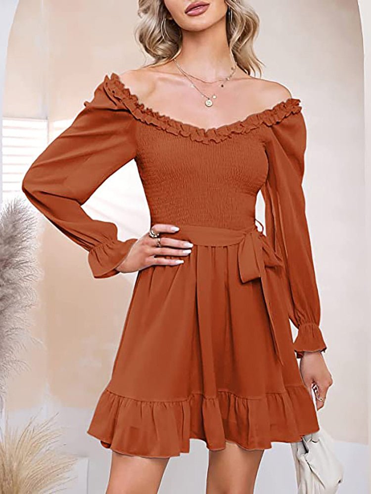 Stilla | Kvinders Kjoler V-hals Chiffon Talje Lukning Mini Kjole