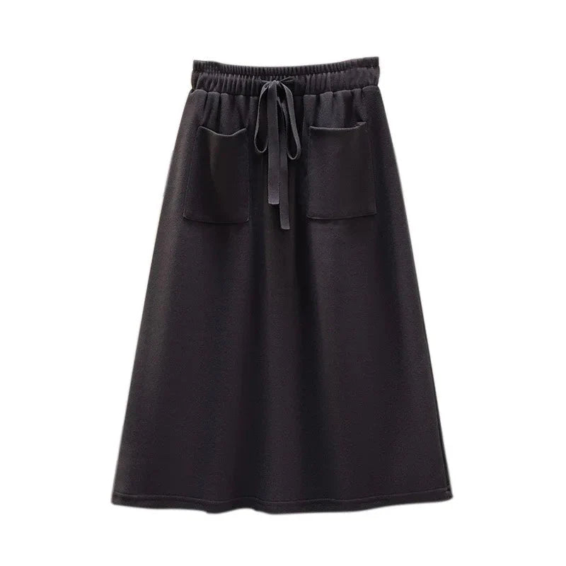 Stilla | Dame Elastisk Snøre Mode Designer 5 9xl Midi Nederdele (plus Størrelse)