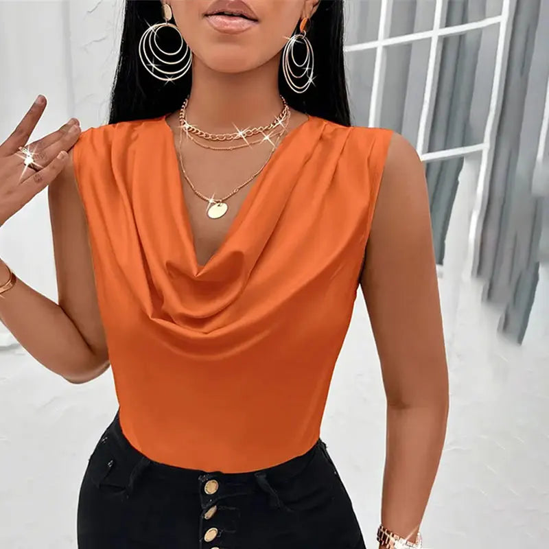 Stilla | Designer Crop Tops Cowl Neck Toppe