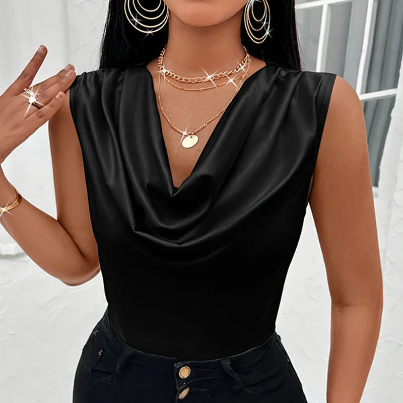 Stilla | Designer Crop Tops Cowl Neck Toppe