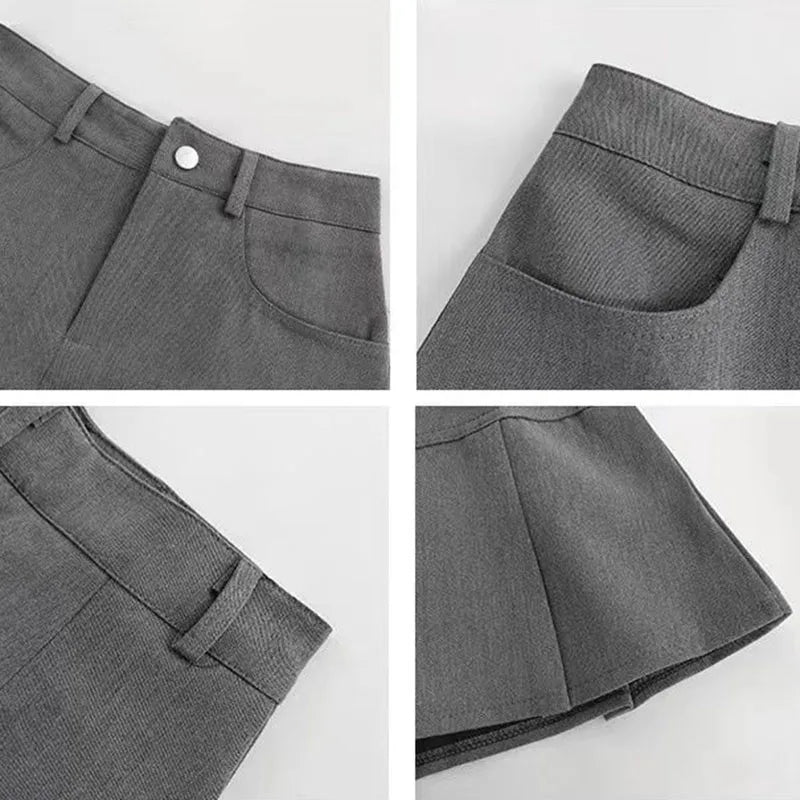 Stilla | Designer Høj Talje Plisseret Mini Nederdele (kort)