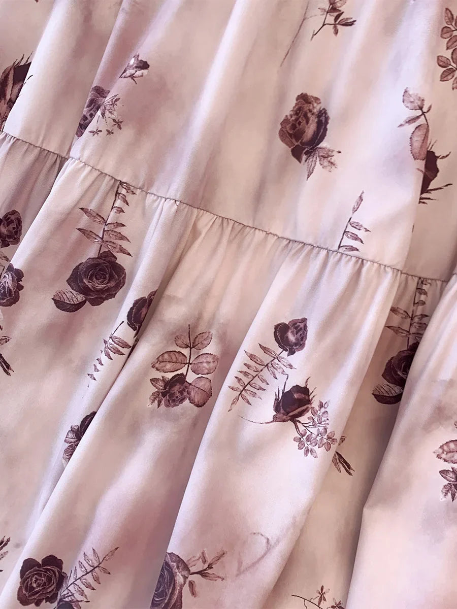 Stilla | Kvindernes Blomstret Chiffon Mode Designer 5 9xl Midi Nederdele (plus Størrelse)