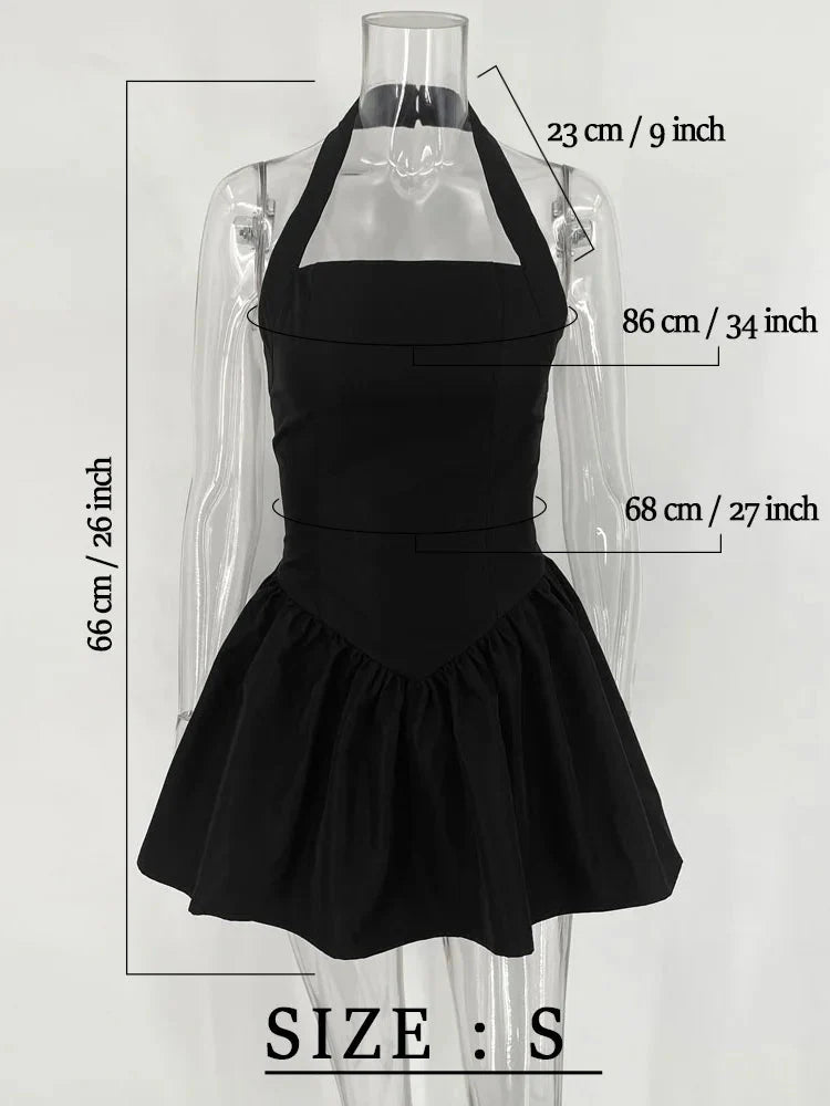 Stilla | Kvinders Halter Mode Designer A-Line Mini Kjoler (korte)