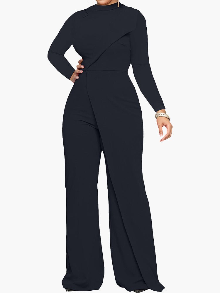 Stilla | Kvinders Jumpsuits Halv Turtleneck Uregelmæssig Langærmet Jumpsuit