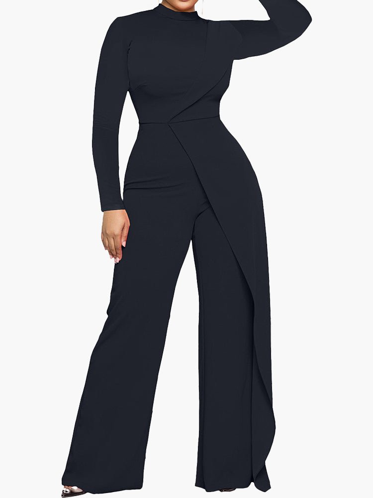 Stilla | Kvinders Jumpsuits Halv Turtleneck Uregelmæssig Langærmet Jumpsuit