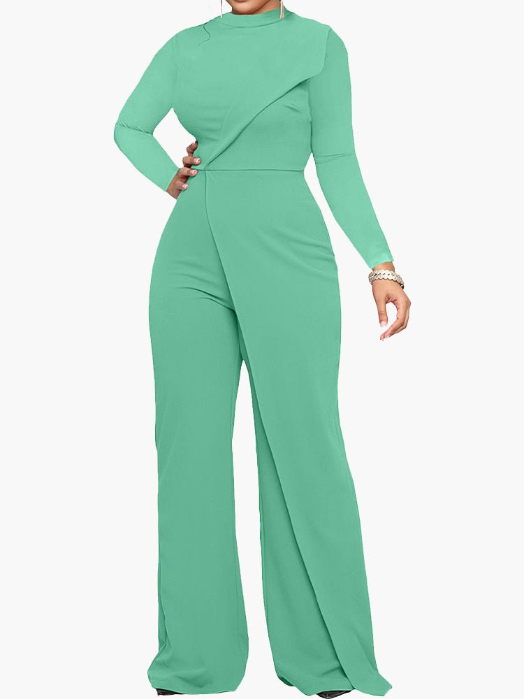 Stilla | Kvinders Jumpsuits Halv Turtleneck Uregelmæssig Langærmet Jumpsuit