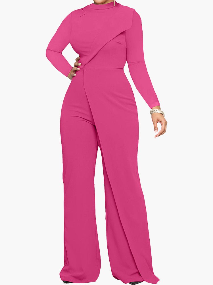 Stilla | Kvinders Jumpsuits Halv Turtleneck Uregelmæssig Langærmet Jumpsuit