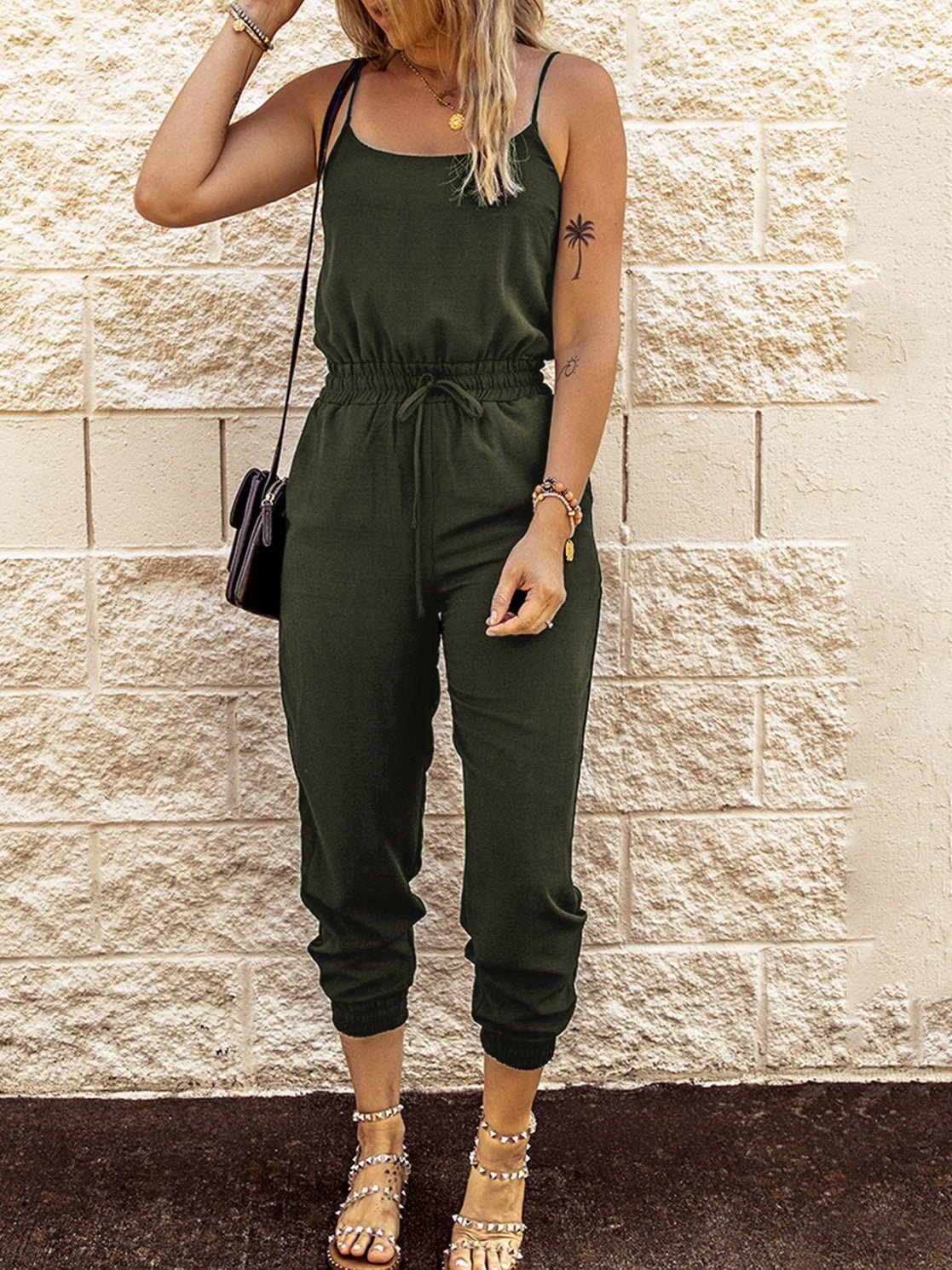 Stilla | Kvinders Jumpsuits Slynge Binde Elastisk Talje Lomme Slim Fit Jumpsuit