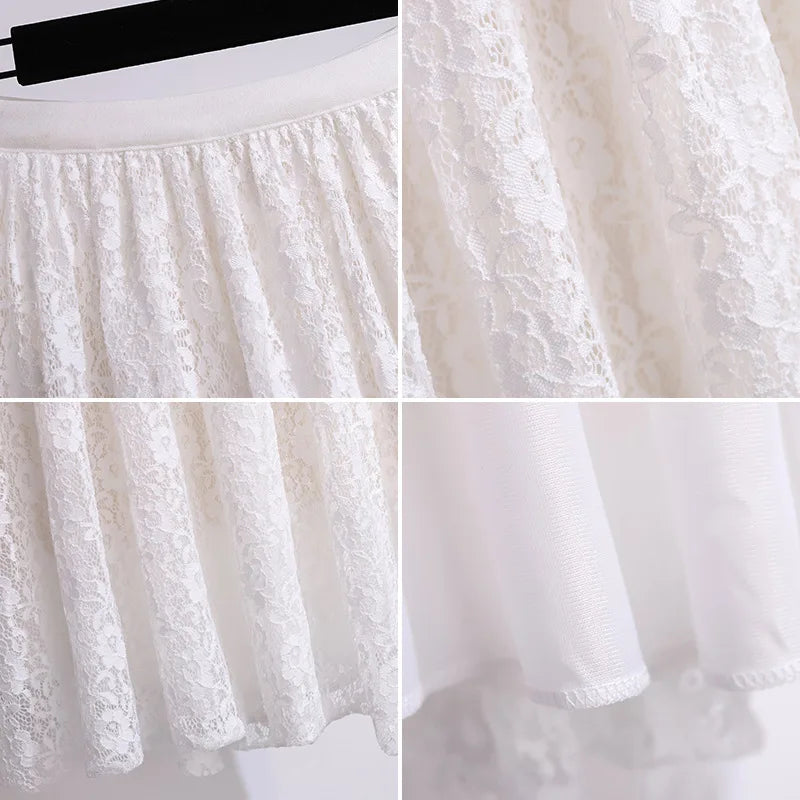 Stilla | Dame Lace 4 9xl Mode Designer A-Line Midi Nederdele (plus Størrelse)
