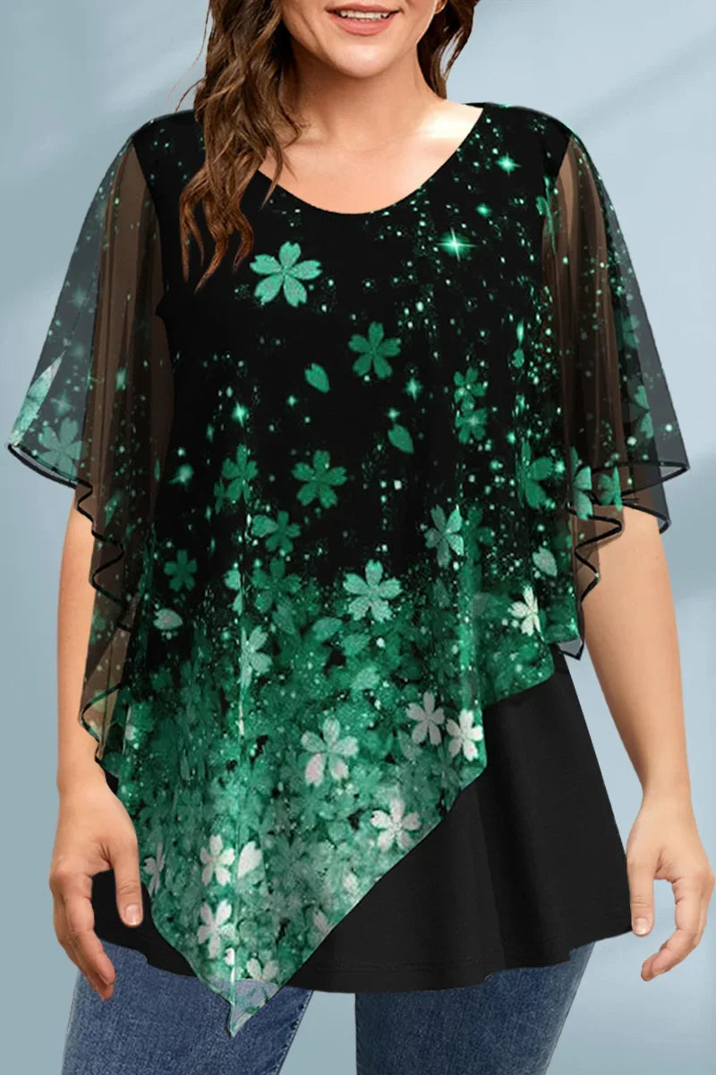 Stilla | Kvinders Mesh Paillet 3 5xl Bluser Toppe Mode Designer T-Shirts (plus Størrelse)