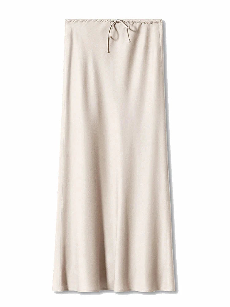 Stilla | Kvinders Metallisk Satin Mode Designer Lavtaljede Nederdele (lange)