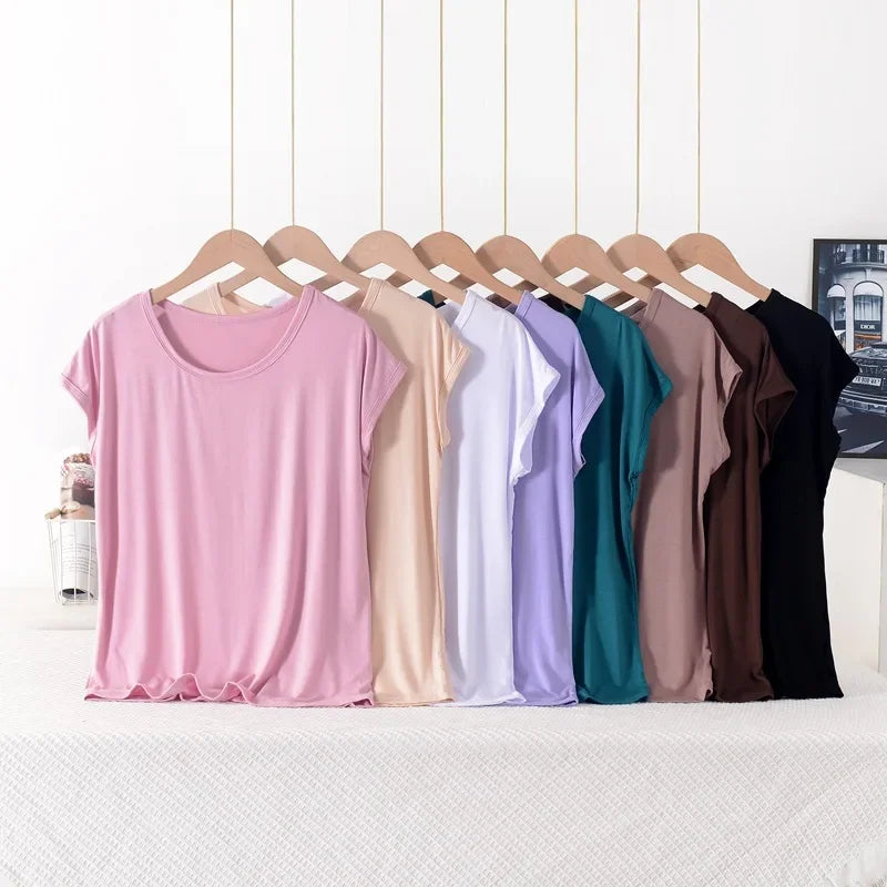 Stilla | Kvinders Modal 1 8xl O-Hals Mode Designer Singlets (plus Størrelse)