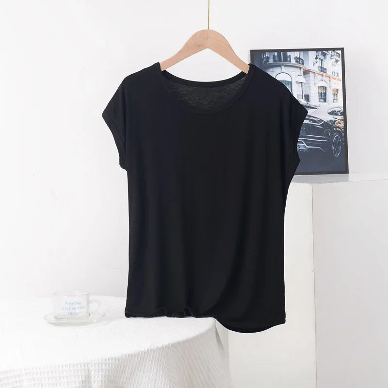 Stilla | Kvinders Modal 1 8xl O-Hals Mode Designer Singlets (plus Størrelse)