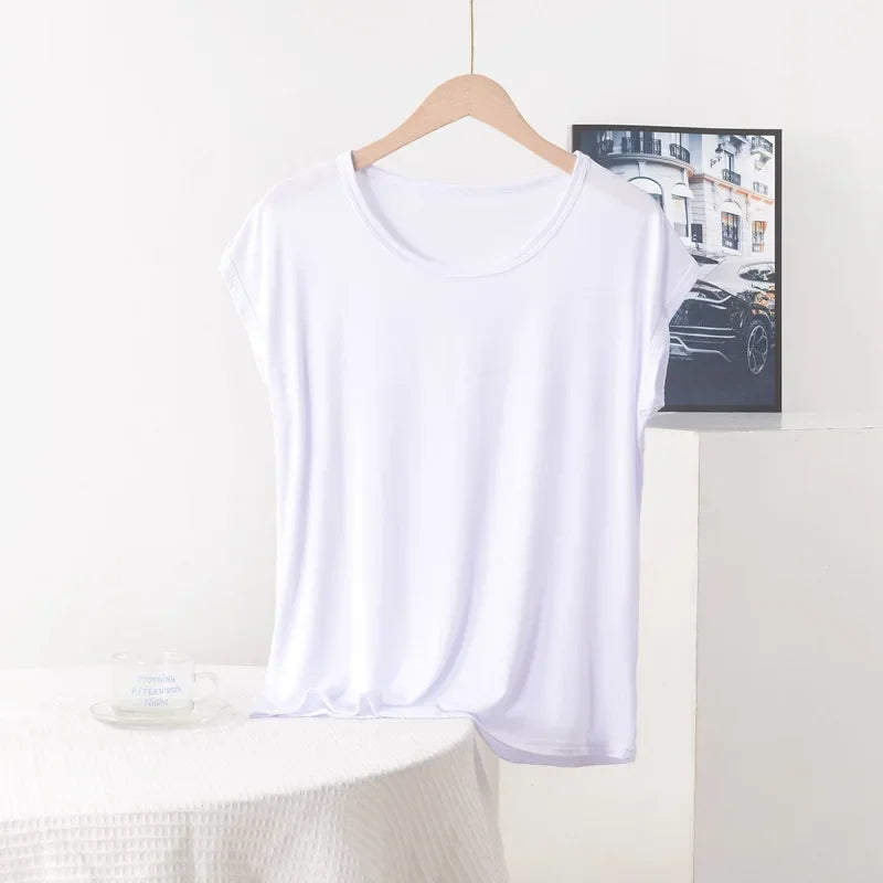 Stilla | Kvinders Modal 1 8xl O-Hals Mode Designer Singlets (plus Størrelse)