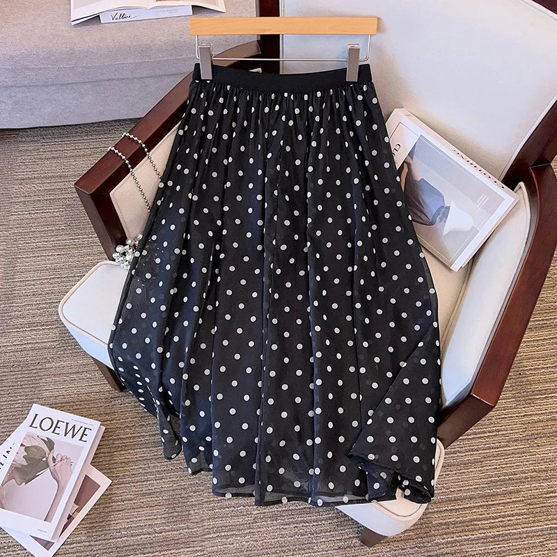 Stilla | Kvinders Polka Dot A-Line Fashion Designer 4 9xl Mini Nederdele (plus Størrelse)