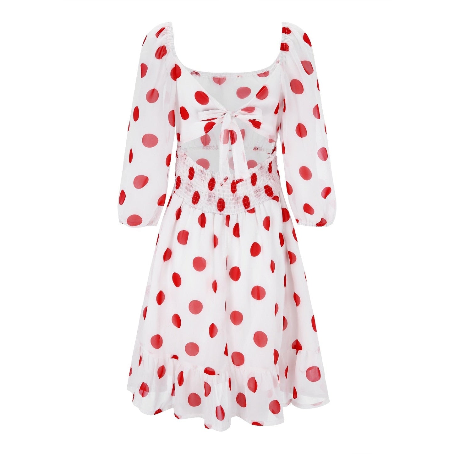 Stilla | Kvinders Ruffle Bow Mode Designer Elastisk Talje Kjoler (kort)