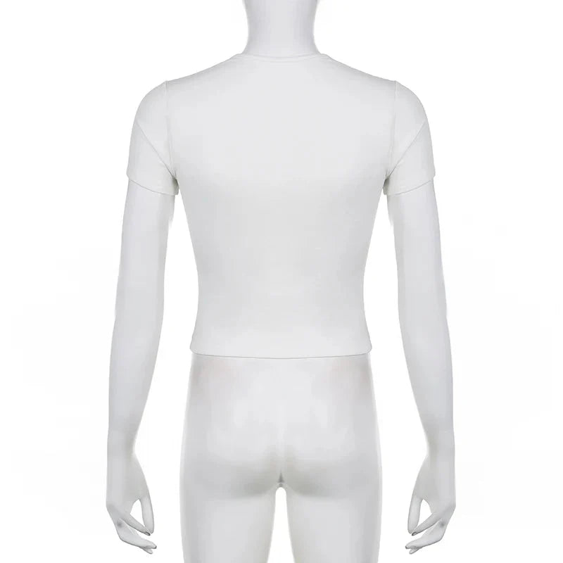 Stilla | Kvindernes Ruffle Blonder Trim Corsæt Toppe Mode Designer T-Shirts