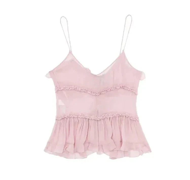 Stilla | Kvinders Rynket Sløjfeknyttet Crop Tops Mode Designer Toppe