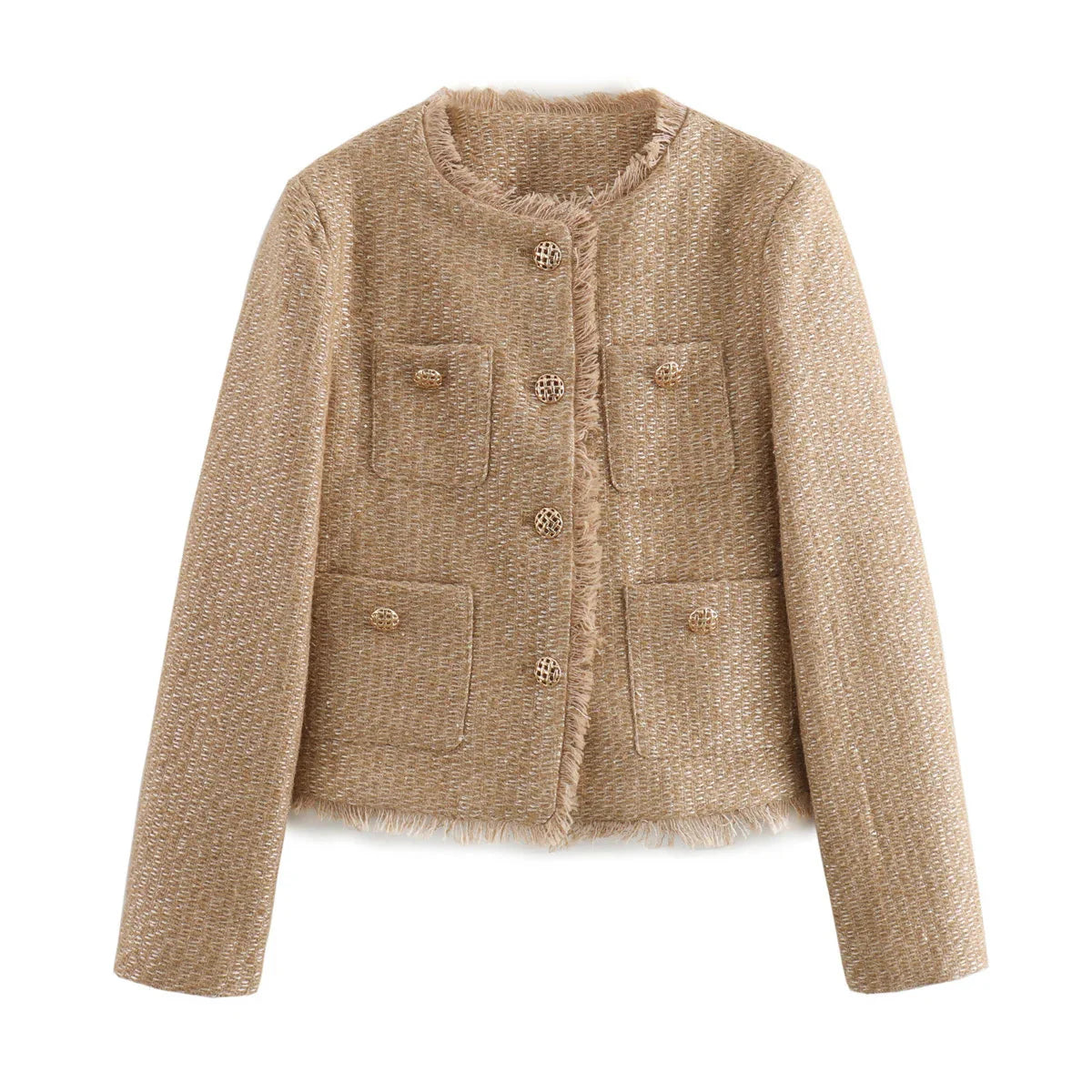 Stilla | Kvindernes Rustikke Toppe Mode Designer Tweed Uldjakker