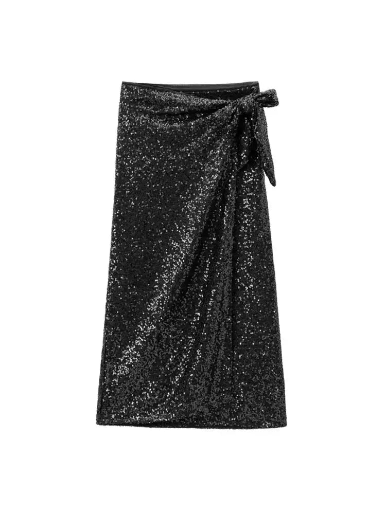Stilla | Kvinders Paillet Slips Mode Designer Nederdele (midi)