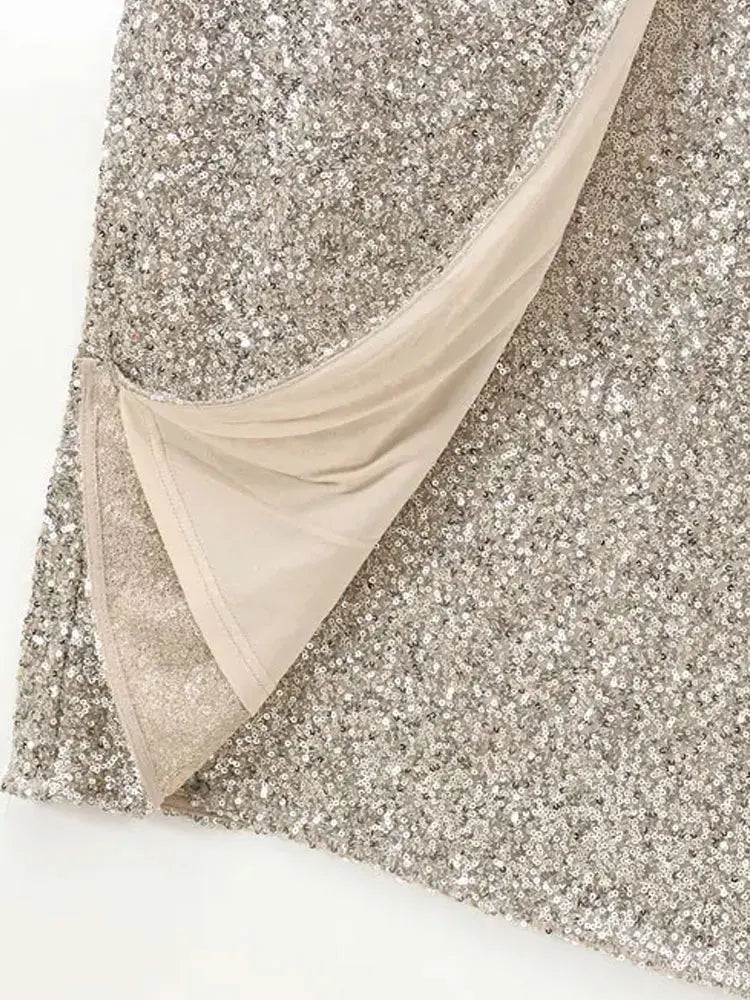 Stilla | Kvinders Paillet Slips Mode Designer Nederdele (midi)