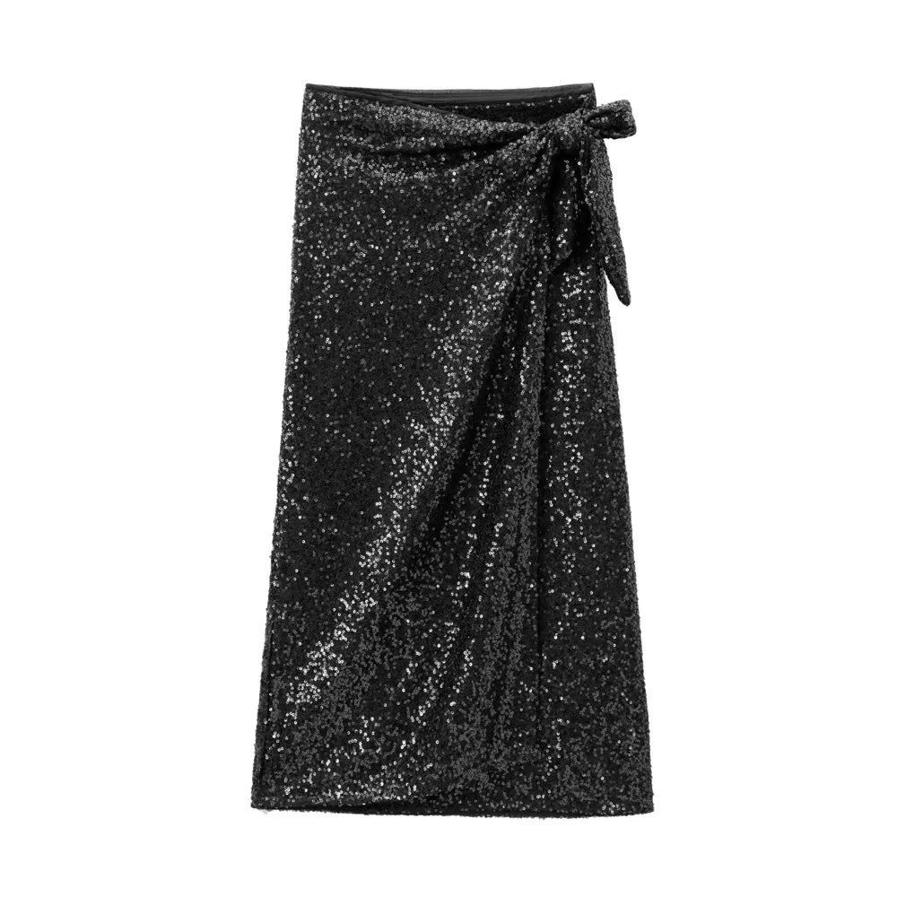 Stilla | Kvinders Paillet Slips Mode Designer Nederdele (midi)