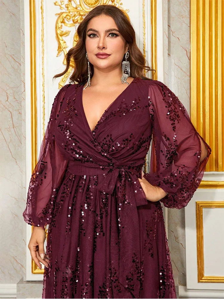 Stilla | Kvinders Paillet Broderi Mode Designer L 7xl Lange Kjoler (plus Størrelse)