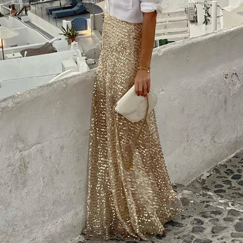 Stilla | Kvinders Pailleth Fashion Designer Bodycon Nederdele (lange)