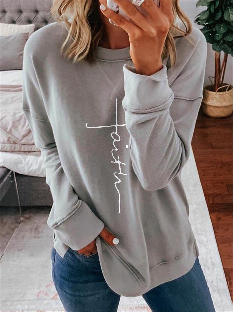 Stilla | Dame T-shirts Afslappet Printet Rund Hals Lange Ærmer T-shirt