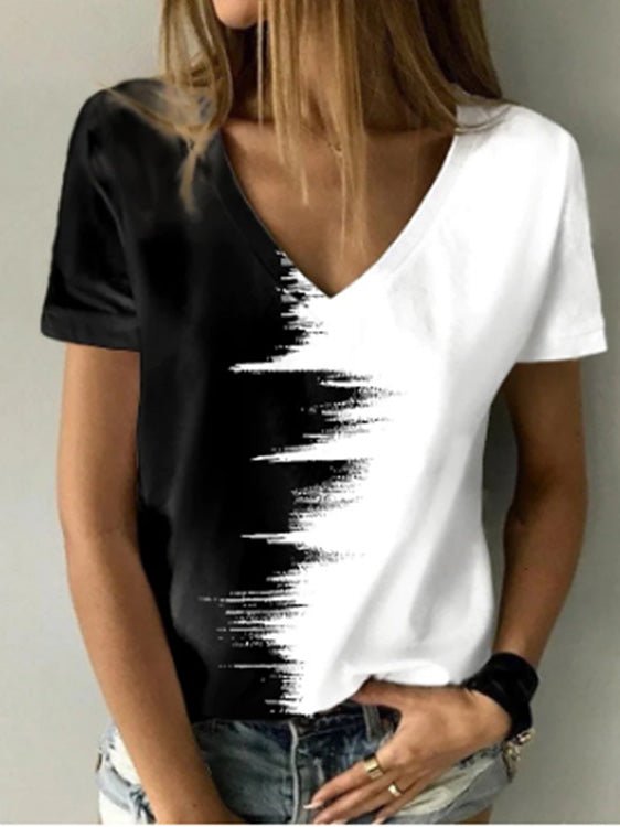 Stilla | Kvinders T-shirts Trykt V-hals Kortærmet T-shirt