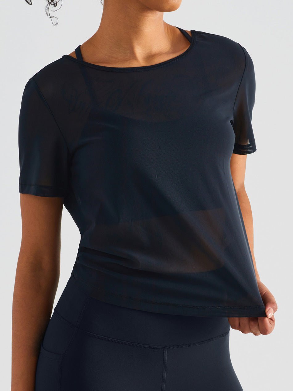 Stilla | Kvinders T-shirts Rund Hals Skønhed Bag Mesh Komfort Sports T-shirt