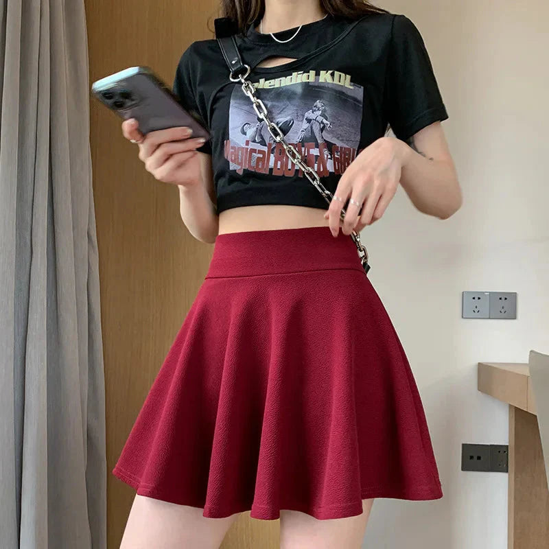 Stilla | Kvinders Årgang Tennis Ruffle Mode Designer Mini Skirt (kort)
