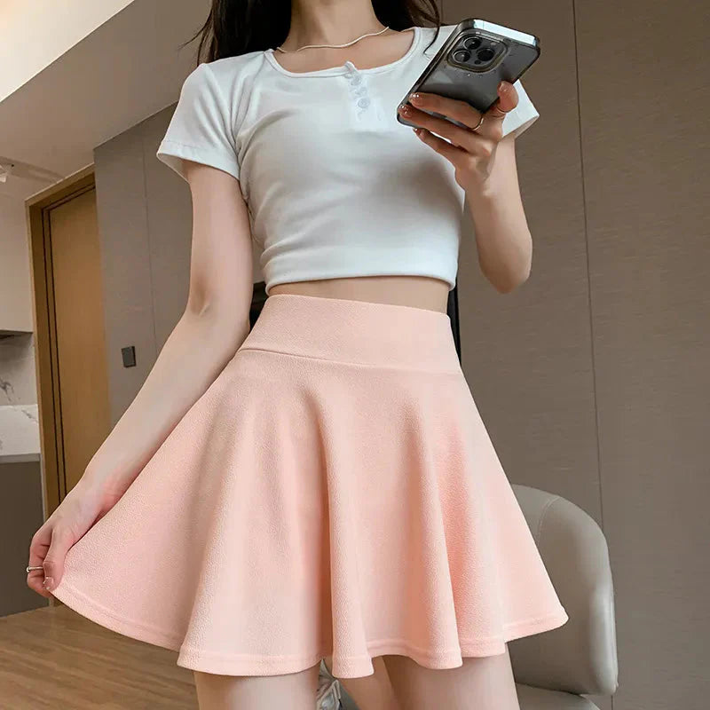 Stilla | Kvinders Årgang Tennis Ruffle Mode Designer Mini Skirt (kort)