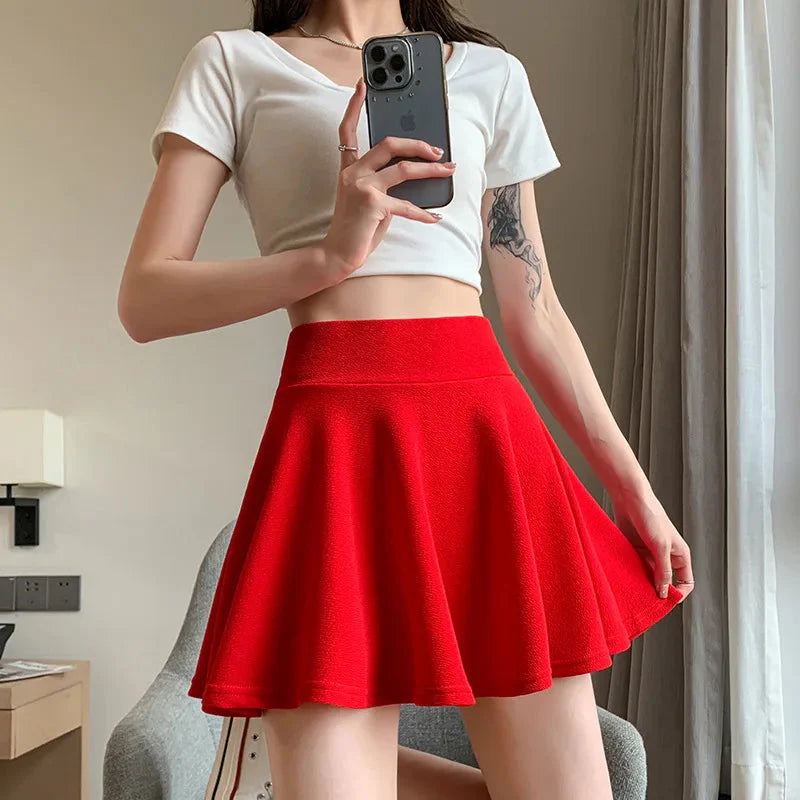 Stilla | Kvinders Årgang Tennis Ruffle Mode Designer Mini Skirt (kort)