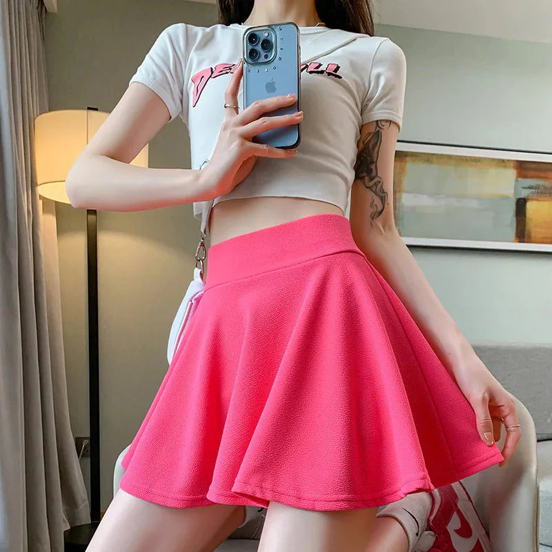 Stilla | Kvinders Årgang Tennis Ruffle Mode Designer Mini Skirt (kort)