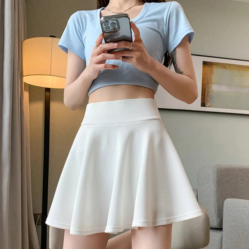 Stilla | Kvinders Årgang Tennis Ruffle Mode Designer Mini Skirt (kort)