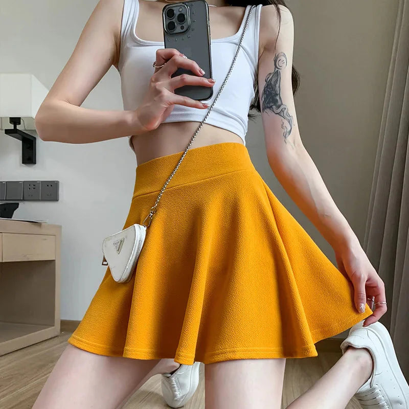 Stilla | Kvinders Årgang Tennis Ruffle Mode Designer Mini Skirt (kort)