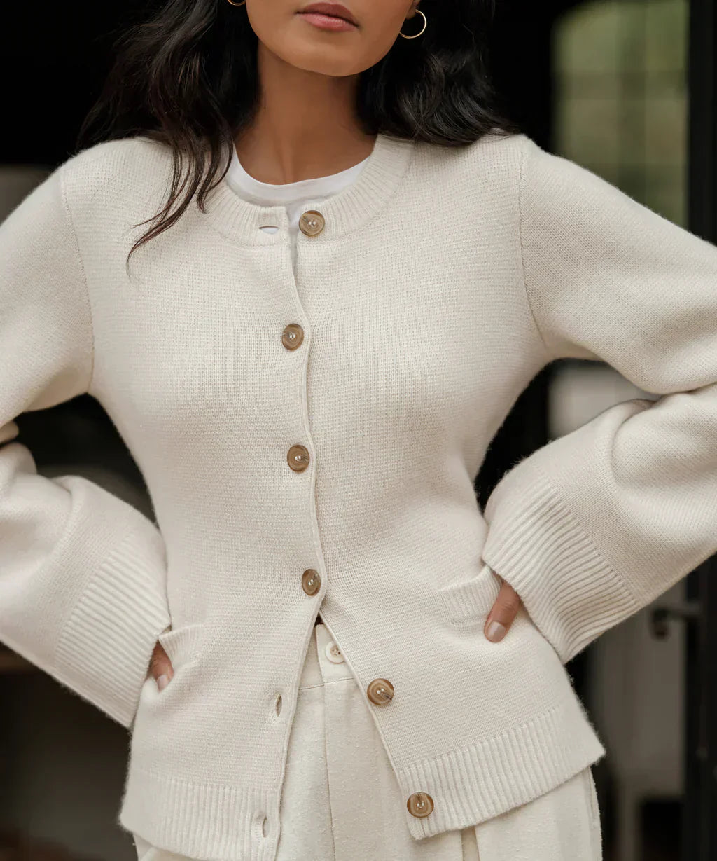 Stilla | Cardigan Alt-Sølv med Knapper