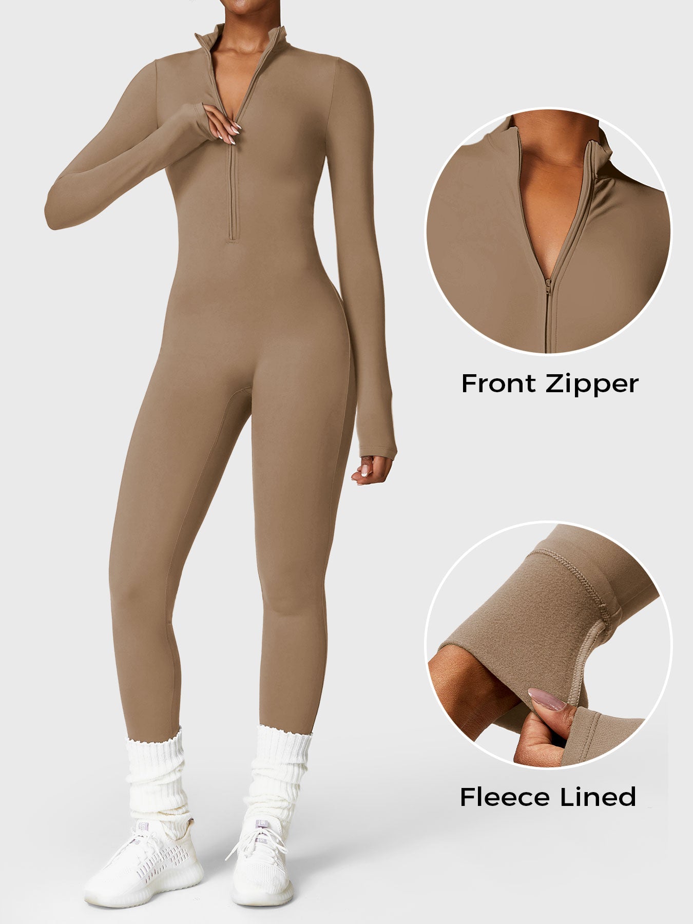 Stilla | Langærmet Zip up Jumpsuit